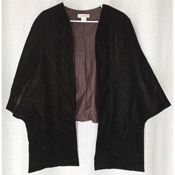 Ilana Wolf Vintage Deep Brown Velvet Shawl Wrap One Size - Picture 1 of 4